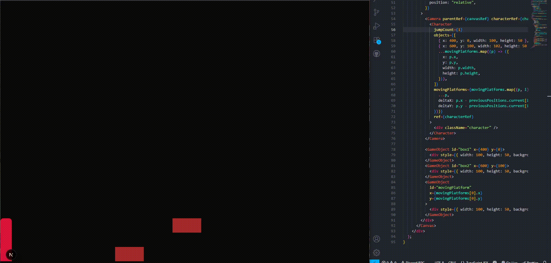 Demo made with React 2D Game Engine